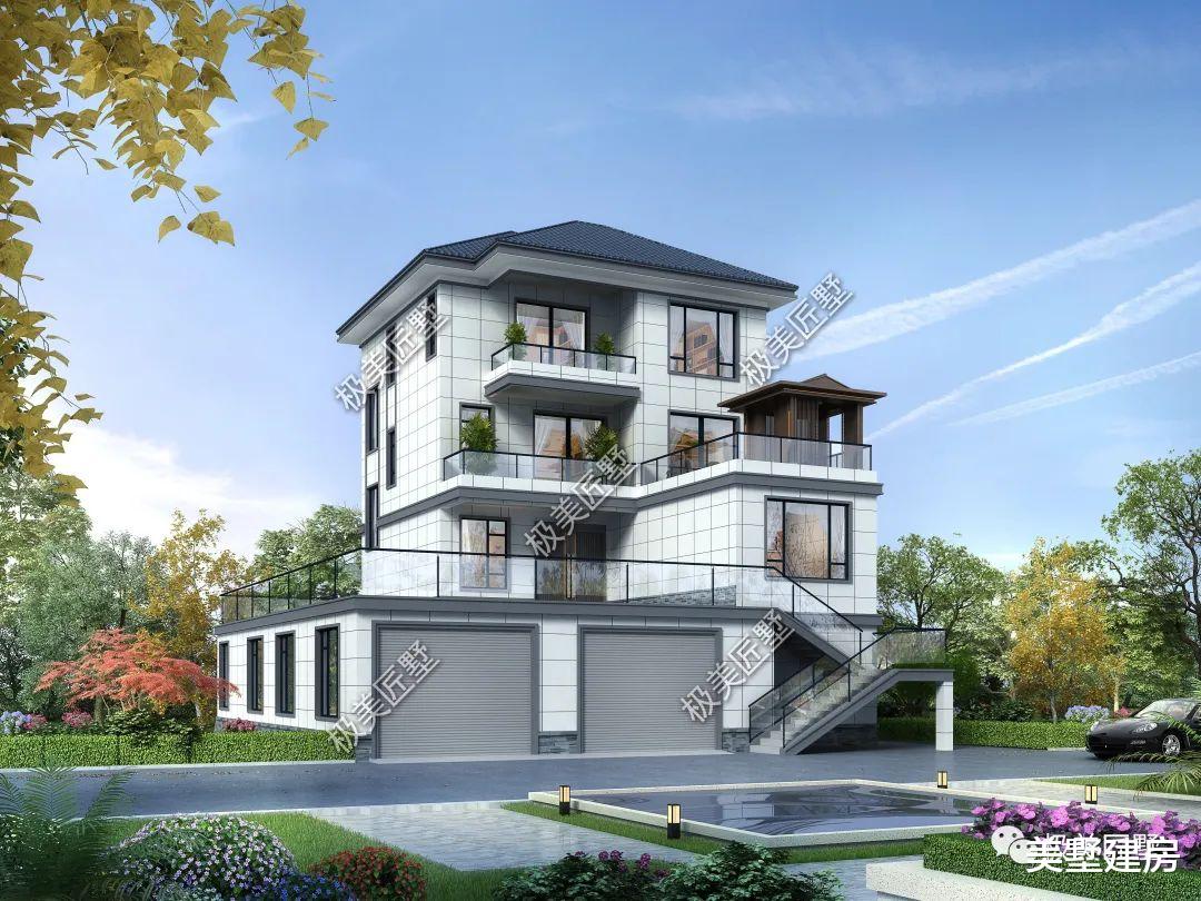 架空设计车库带护院,农村最理想的住宅设计!