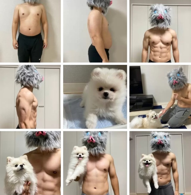 高达|为了COS鬼灭之刃的伊之助，小哥减掉大肚腩，真是励志啊