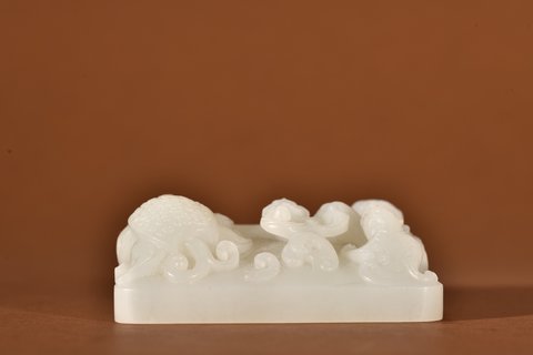 和田玉籽料|和田玉籽料螭龙文房砚台