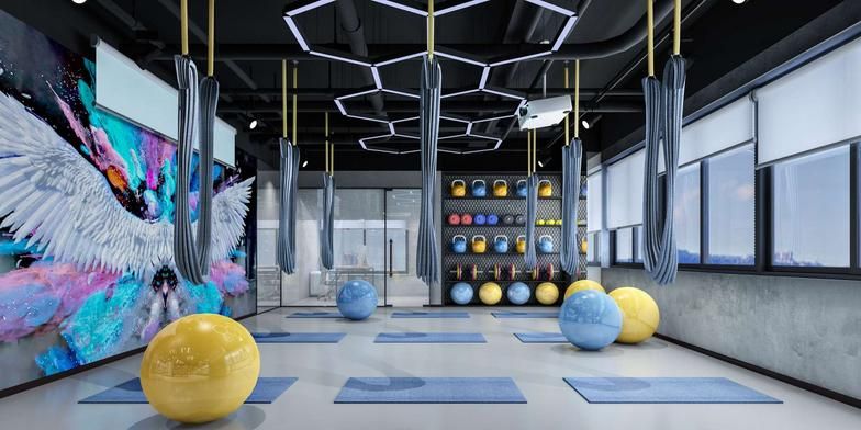 珠海健身房装修设计案例-运动不止 生命不息