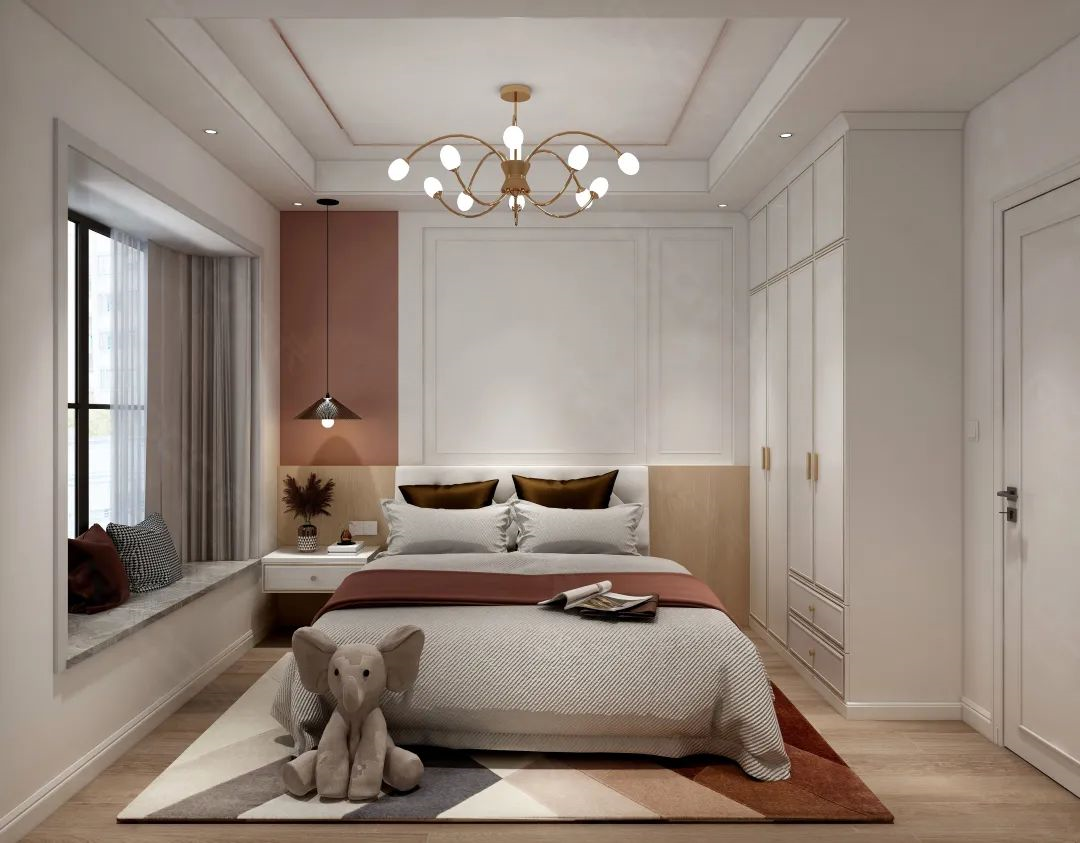 110㎡现代典雅浪漫的简欧风四房设计,闺蜜看了都想要!