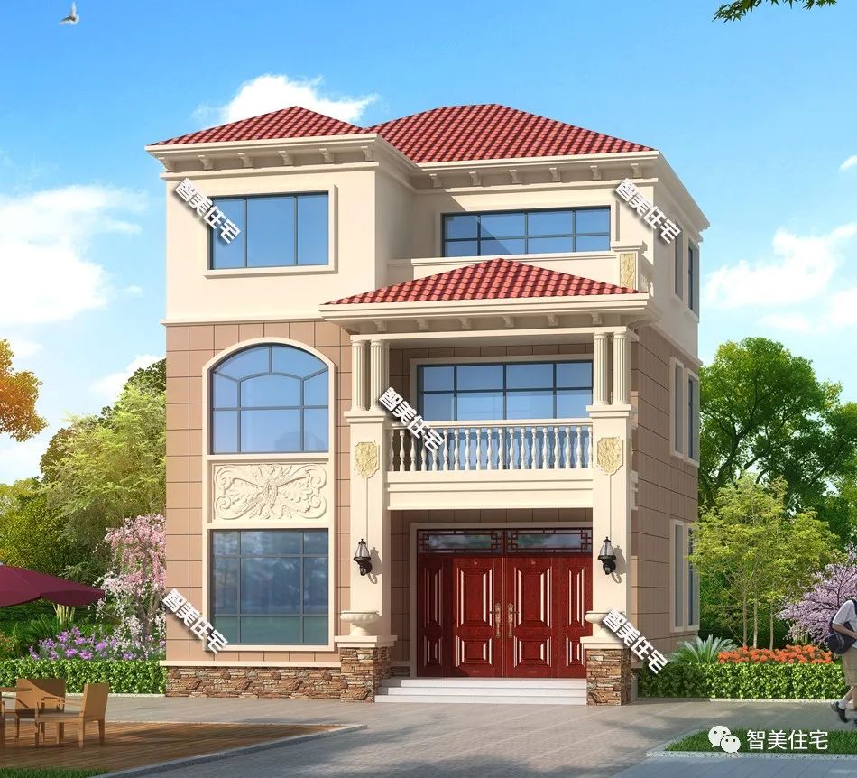 8.9×9.7米,小尺寸设计的两层半别墅,颜好造价低说的就是它