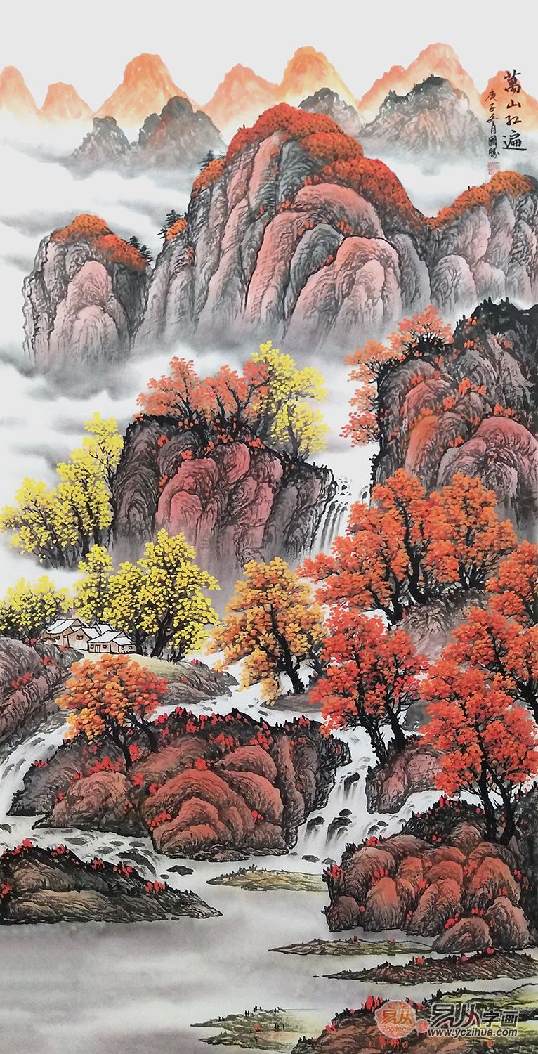 客厅装饰画,“中国红”成为软装搭配时不可或缺的元素