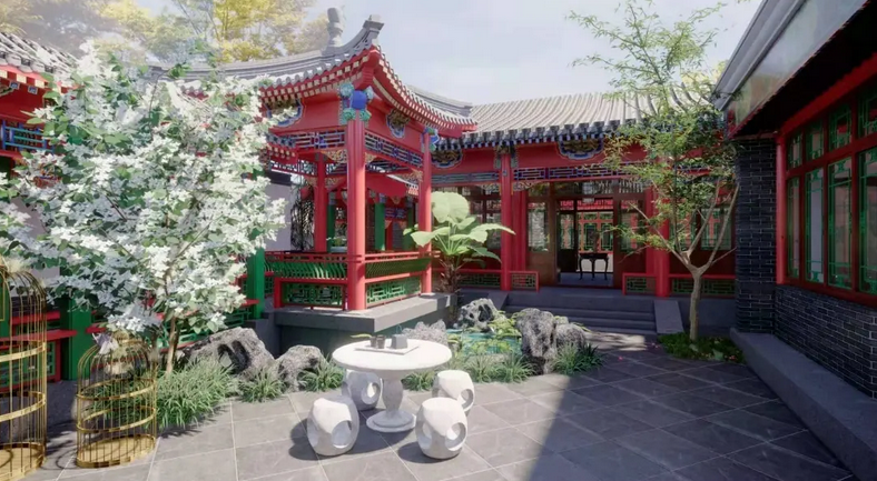 老北京四合院真的太美了,面朝故宫,春暖花开