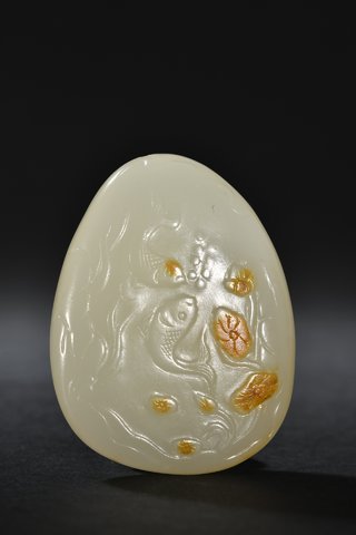 |和田玉松鹤延年年年有余把件