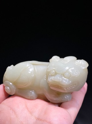 和田玉籽料|清 和田玉籽料 瑞兽 水丞 水盂 笔洗