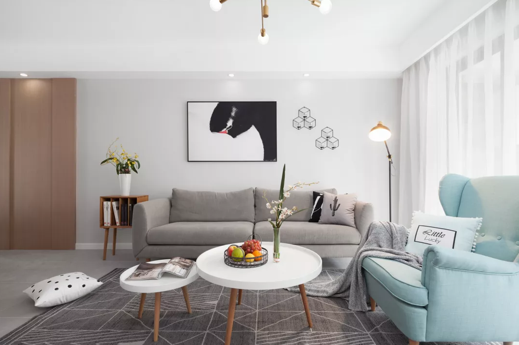 149平的简约北欧风的家，客餐厅开放式布局，一入门就被吸引！