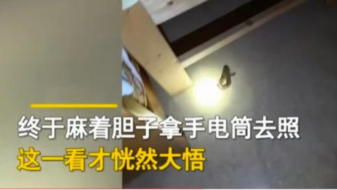 广东揭阳，一名女子在睡觉的时候，无意之间听到床底下传来一阵阵滴答滴答按遥控器的声音
