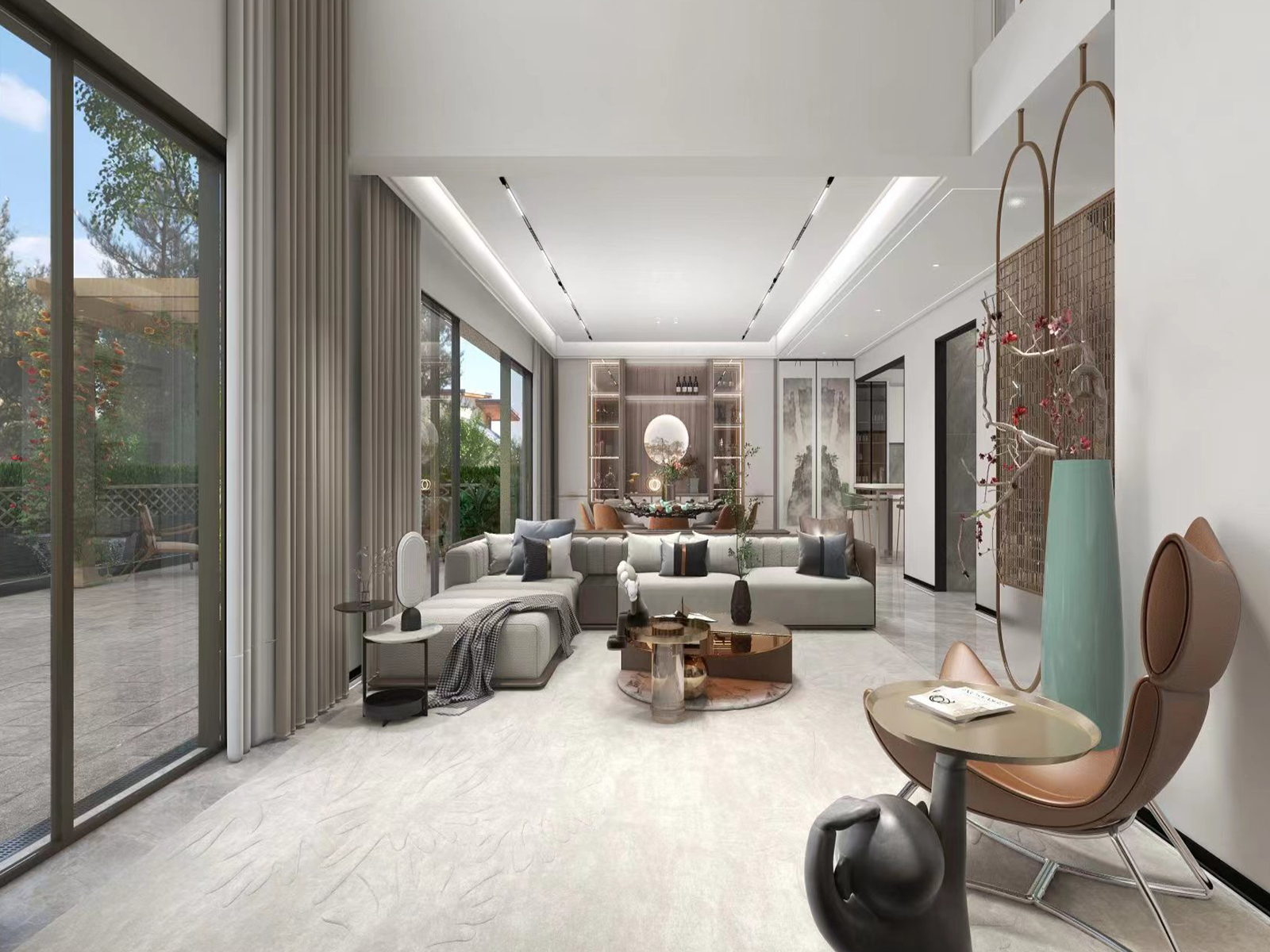 【鲁班装饰】云麓九里180㎡新中式风格,现代美学