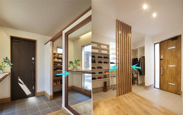 日本玄关设计值得借鉴，加到顶半隔断，硬是多个储物间，不愁收纳