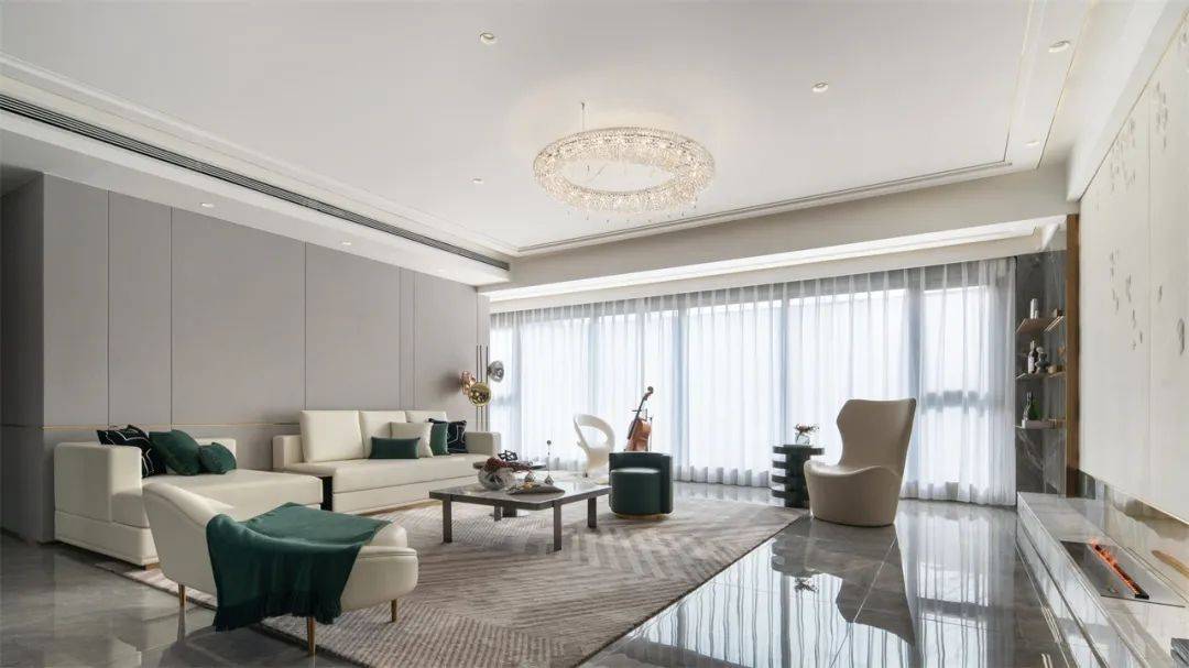 180㎡轻奢格调，薄荷绿的“清凉感”