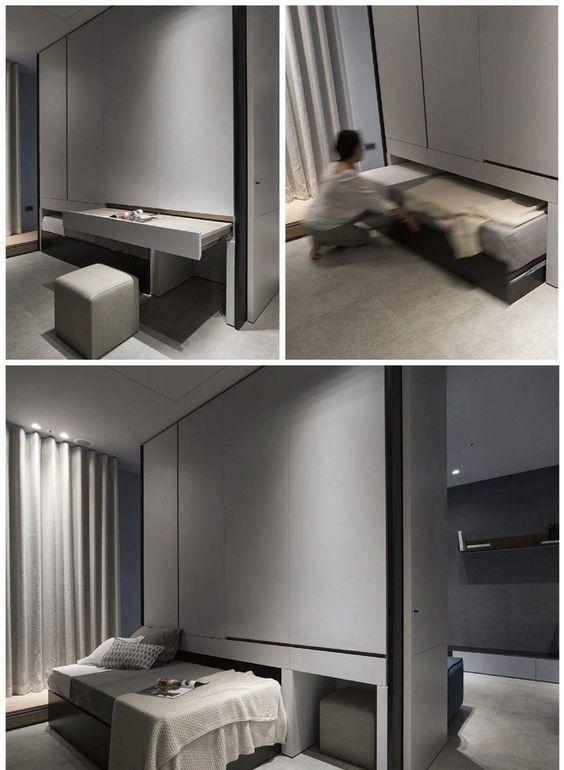 有柜子的注意了,底部50cm不做收纳,塞床铺藏梳妆台,又多一间房