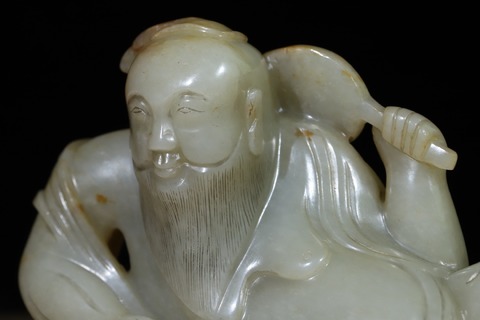 |回流 舊藏和田玉“太白醉酒”摆件 .