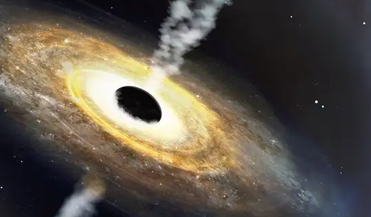 比太阳大16亿倍。距地球131亿光年,这个黑洞超越了人类的认知