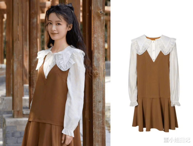 李沁|李沁这条荷叶边连衣裙，演绎温柔甜美的夏日出游穿搭模板