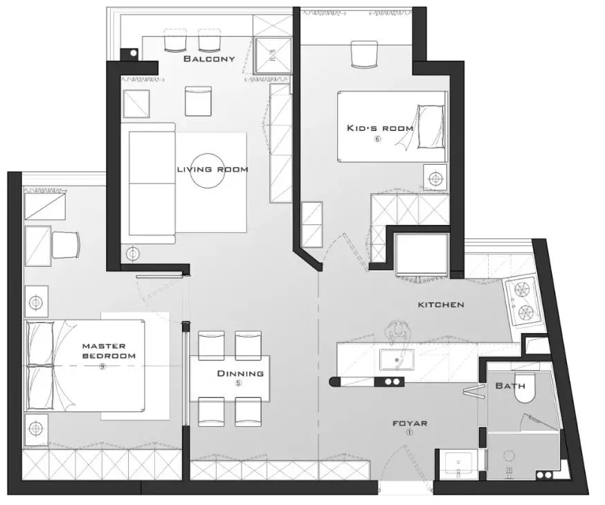 60㎡学区房改造，对调功能区，温馨又有趣