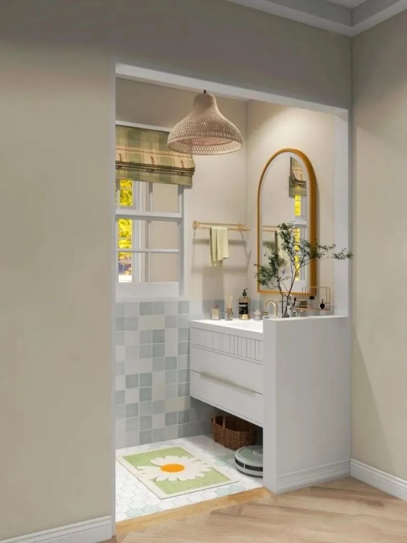 这才叫会过日子,卫生间砌半堵墙做干湿分离,比玻璃隔断实用多了