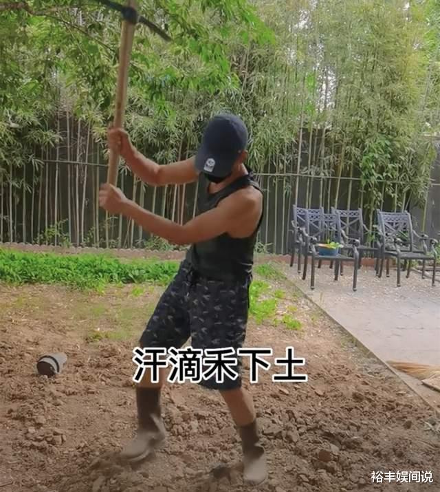 别墅|蒲巴甲北京别墅部分曝光！穿水靴拿铁镐刨地，庭院内种满竹子