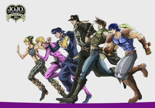 jojo|JOJO动画10周年6JO同框,3人同为195cm,承太郎却显得最高