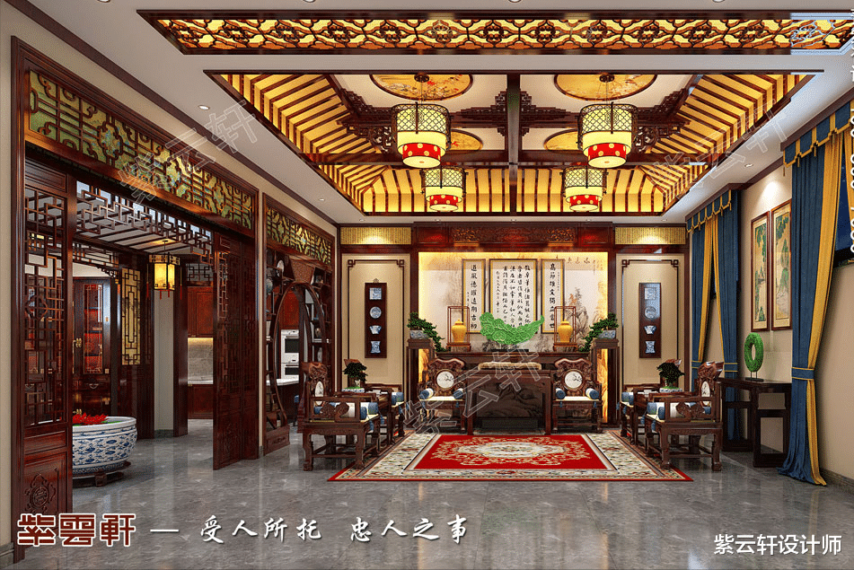 中式别墅古典装修,雍容典雅,别有一番风韵