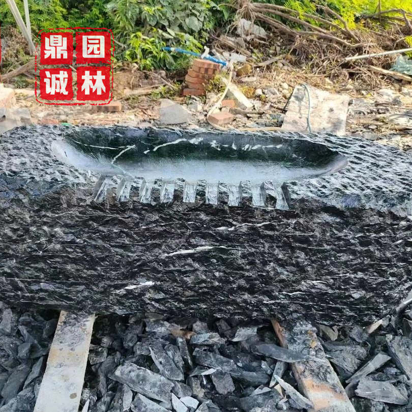 园林|黑山石园林水钵加工点缀石，大型假山制作景观石