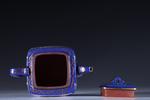 珐琅彩|回流 紫砂珐琅彩 鹤与天齐 茶壶