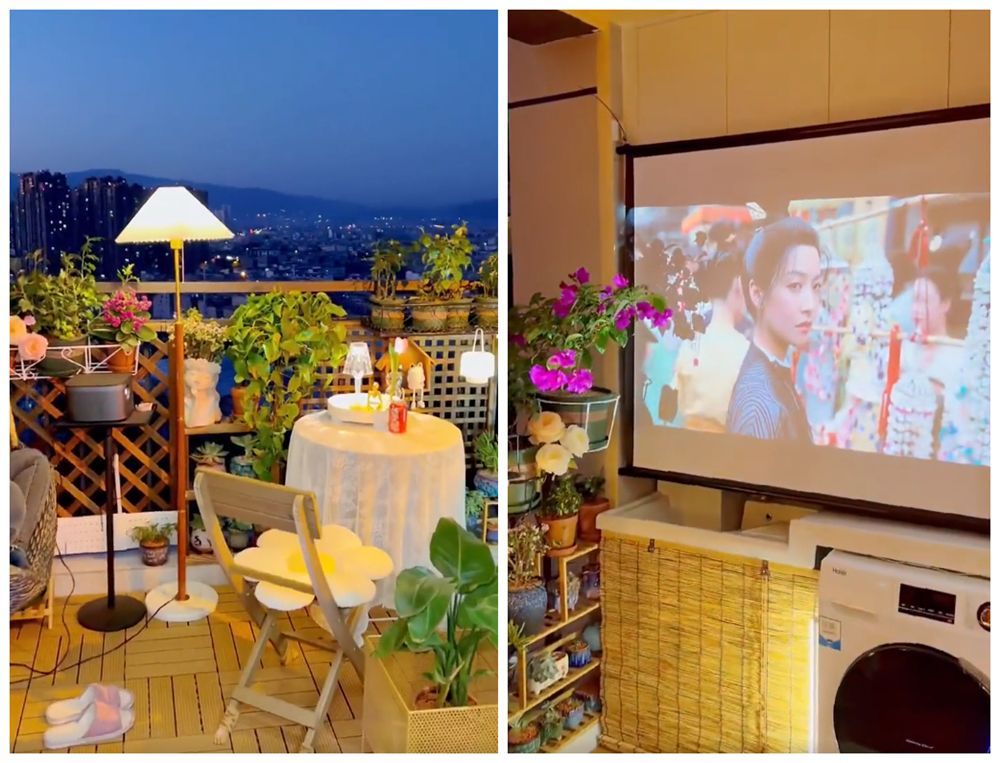 90后小哥为讨老婆欢心,低预算改造露天阳台,变成惬意休闲区