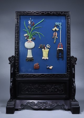 紫檀|回流:紫檀·博古插屏