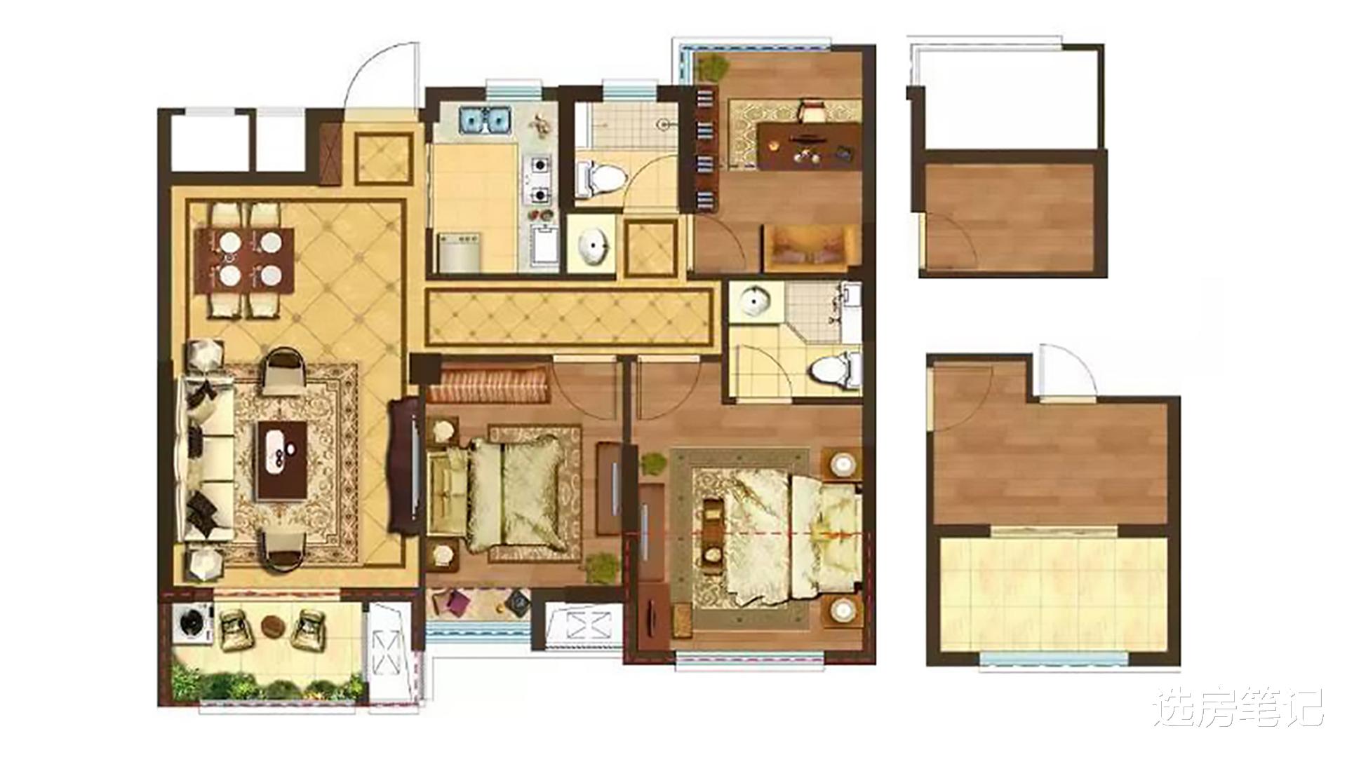 |87㎡三室两卫,为什么能成为完美刚需户型?一句话告诉你答案