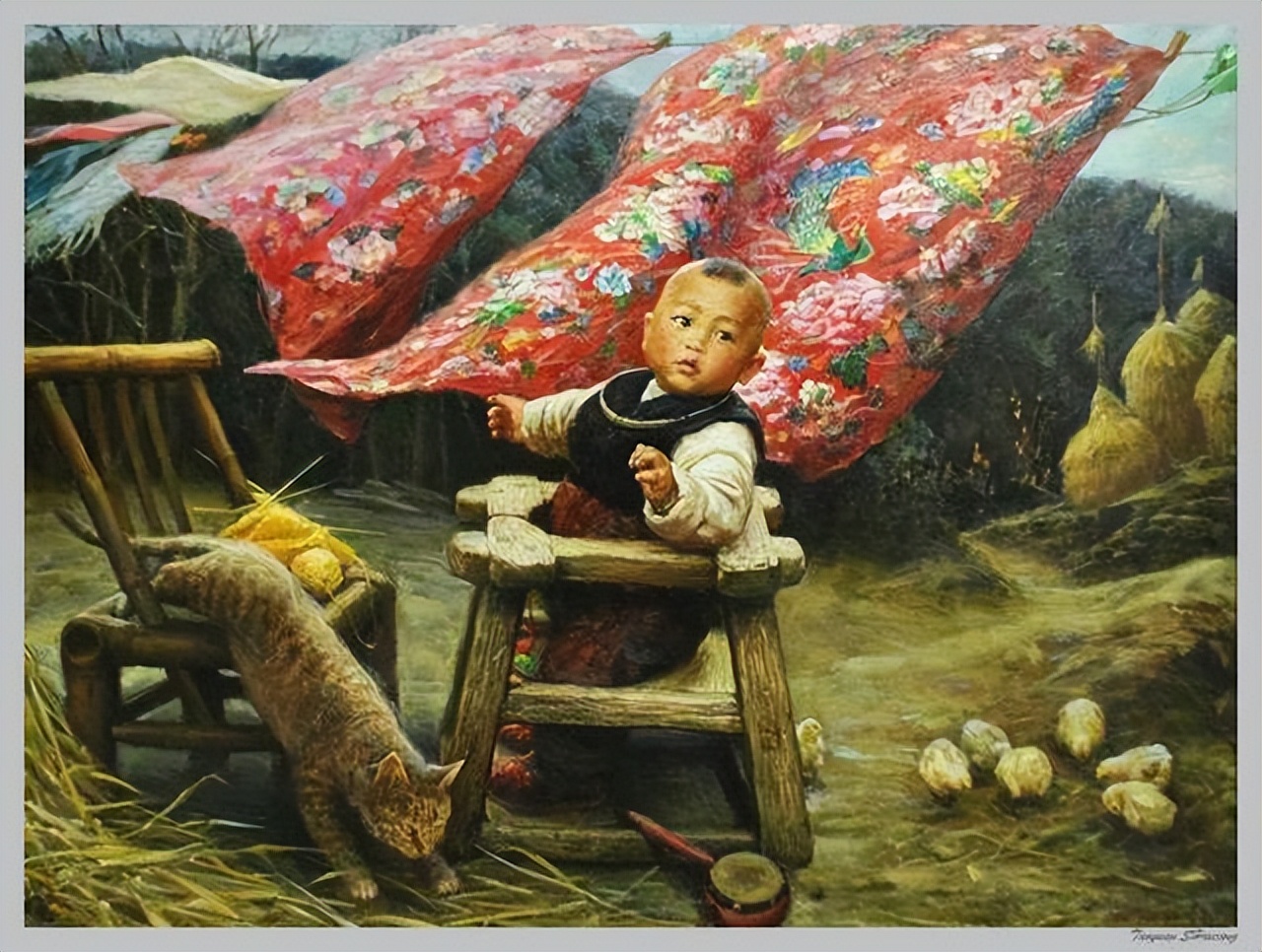 一组油画,带你走进70年代农村生活