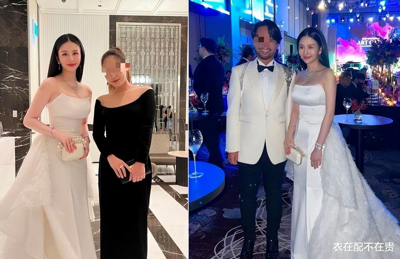 邱淑贞女儿很会打扮，礼裙“露肩不露腿”，配百万项链清纯又贵气