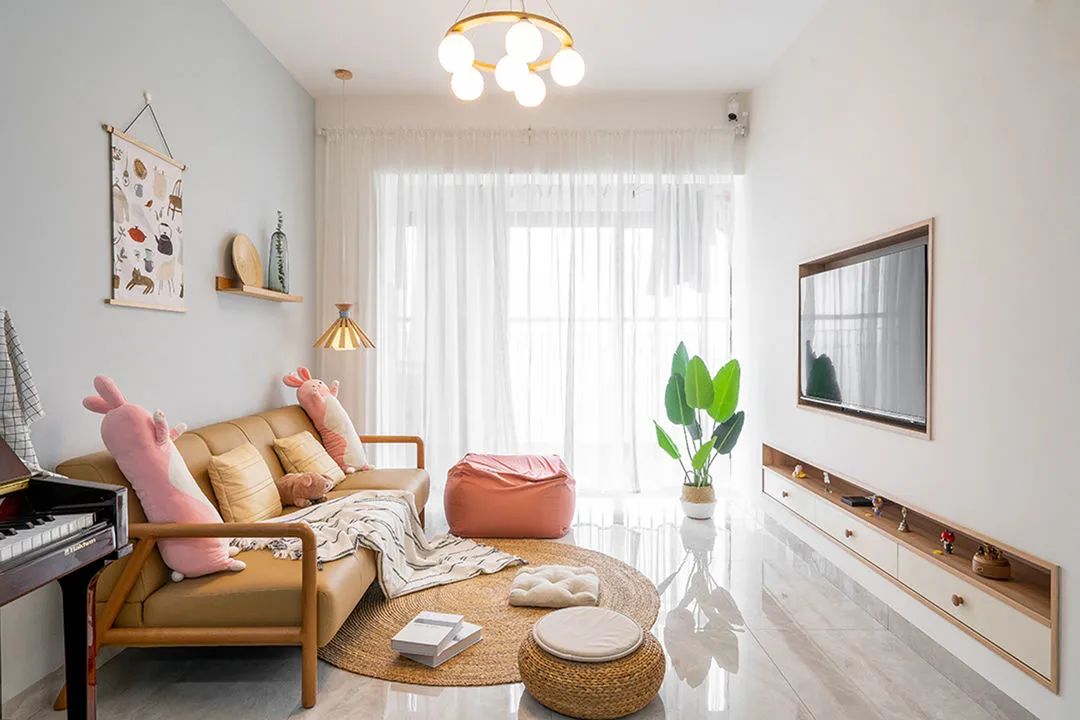菡萏怡景装饰 | 温柔的两居室,色彩、软装都是舒适与惬意!