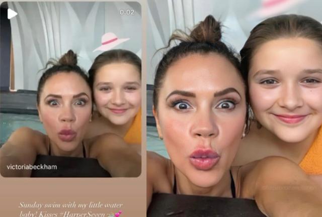 哈珀·贝克汉姆|维多利亚晒与女儿亲密合照！贝嫂表情可爱，小七犹如翻版小贝