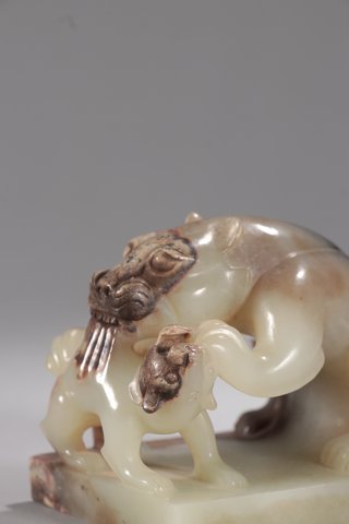 |玩家旧藏-高古玉“狩猎”摆件