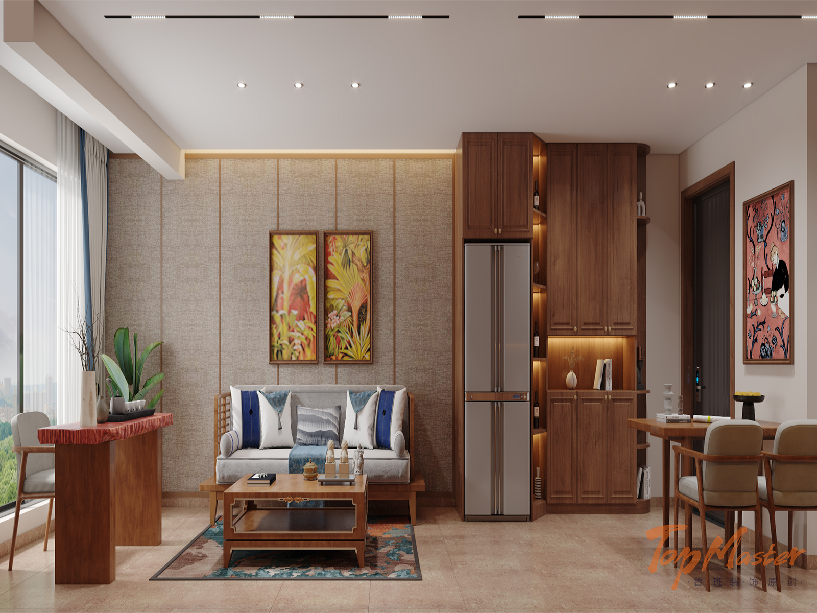 【鲁班装饰】曼弄金湾88m2新中式风格 简约清爽