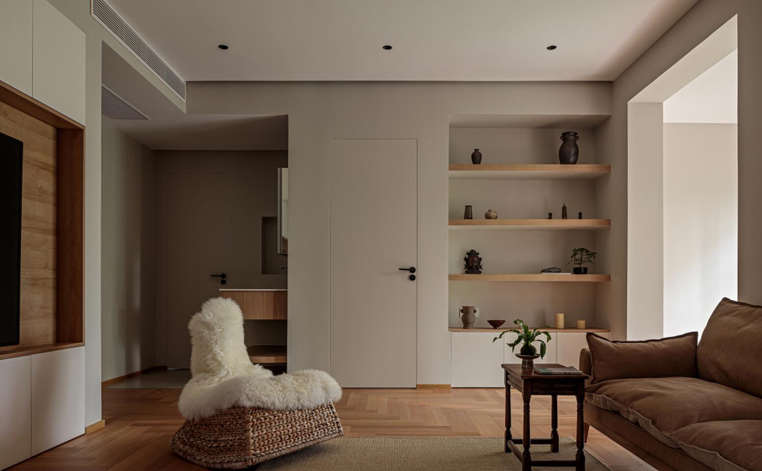 她98㎡家氛围感真好!厨房双动线,洗衣机藏玄关,太巧妙了