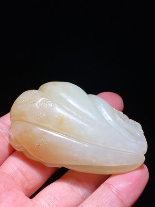 |老和田玉 莲蛙纹 招财金蟾 把件挂件