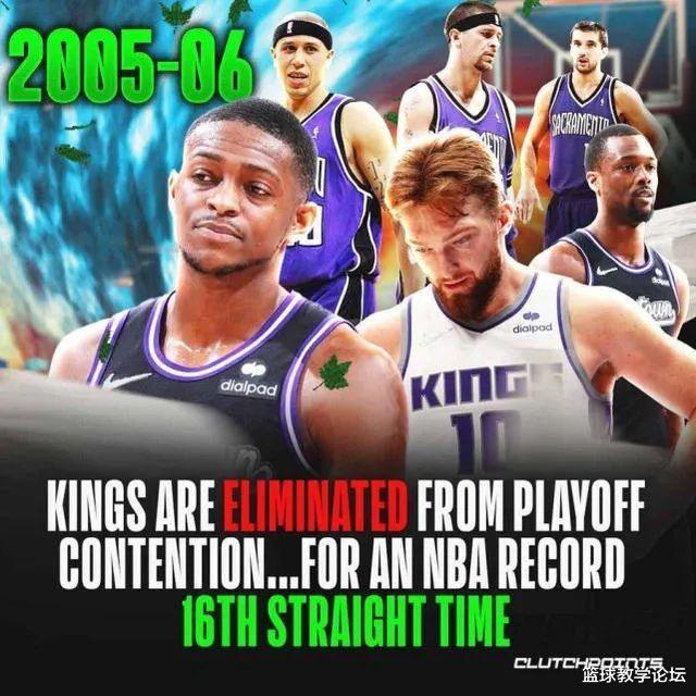 国王队|正式淘汰！整整16年刷新NBA纪录！这队比湖人更让球迷绝望