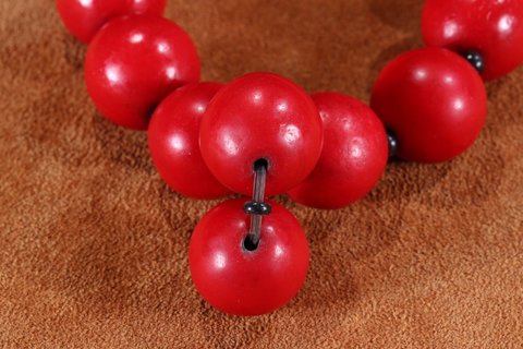 红雪|【藏传精品红雪巴琉璃手串】