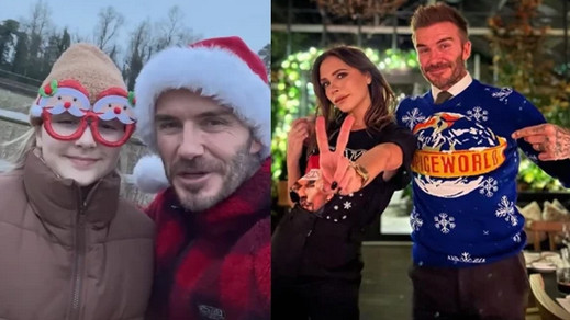 贝克汉姆|贝克汉姆圣诞节晒恩爱！贝嫂坐在万人迷腿上享受，儿子入赘不回家