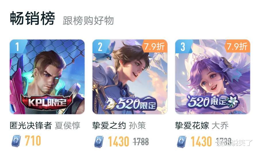 美莱 孙策，大乔皮肤再度迎来销售高潮，两款皮肤评分差距过大