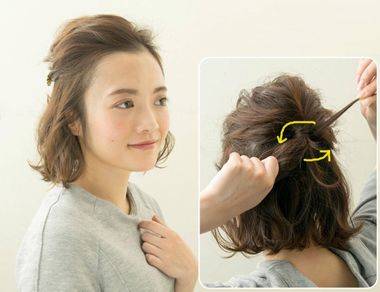 姐姐 圆脸女生简单短发扎发,2022年新款短发扎发教程