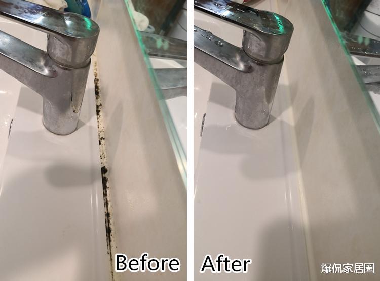 洗手盆周边发霉怎么办?教你一招:不用换玻璃胶,霉斑自动消失