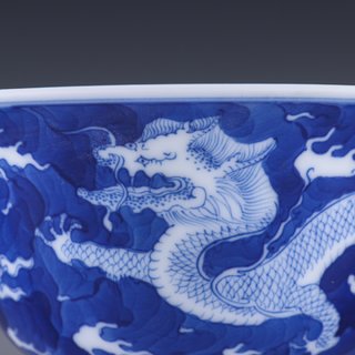 |回流 青花双龙杯一对