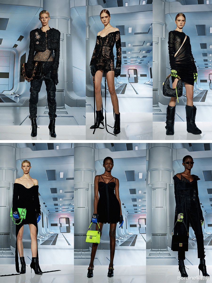 Balmain 2022早秋系列,深色与花纹结合的趣味,时尚叛逆