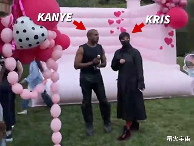 侃爷|金·卡戴珊4岁女儿开庆生派对，侃爷意外现身笑得灿烂，和岳母聊天