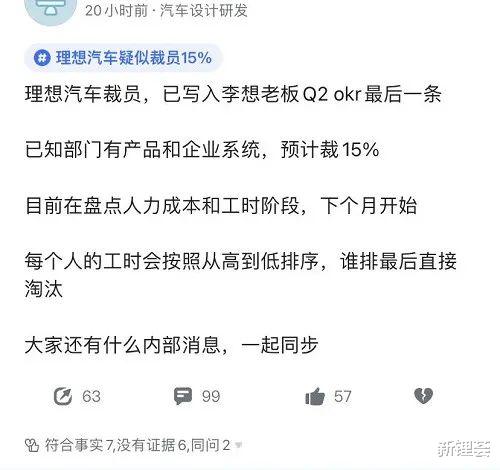 |传理想汽车将裁员15%