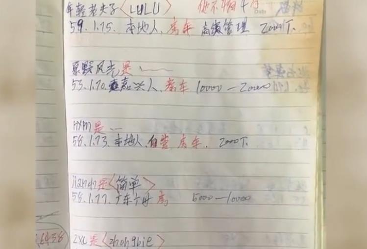 2017年,杭州57岁富婆骗婚被捕,账本上写满了200个暧昧对象