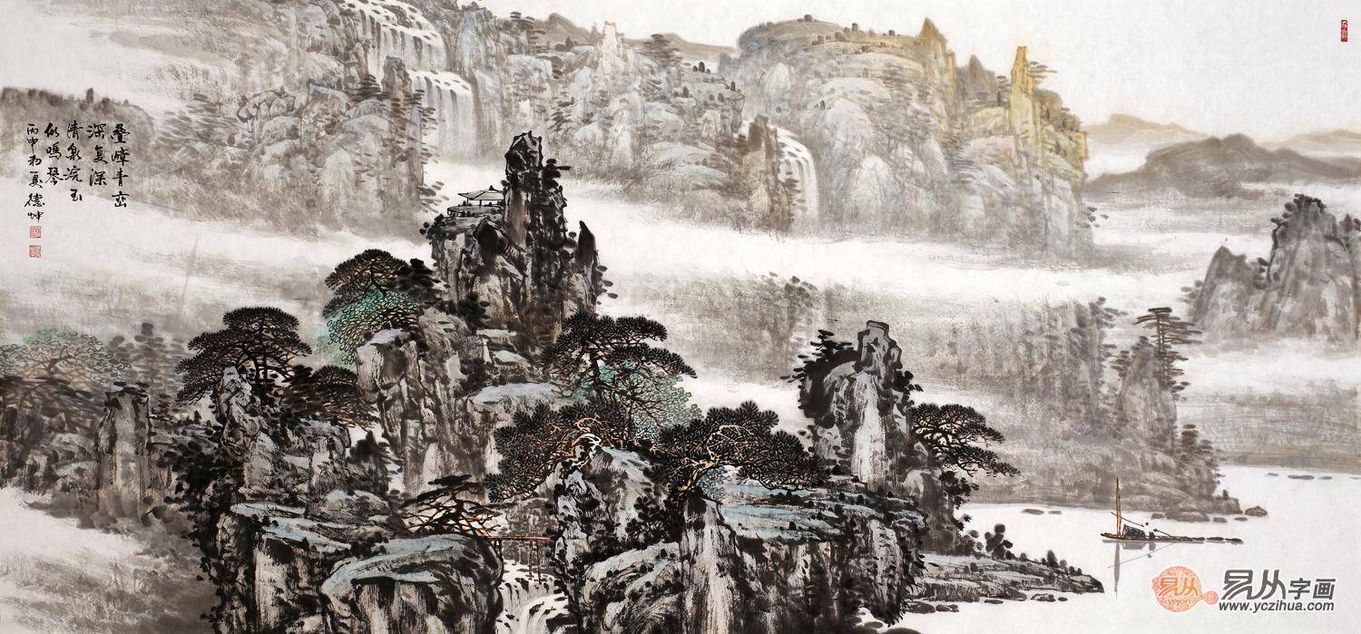 山水挂画 客厅选择这几幅作品就是选对了品位