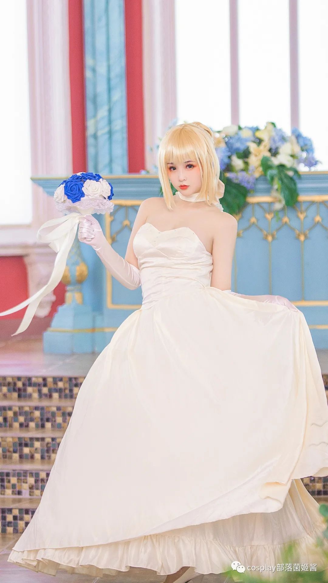 |cos：型月十周年婚纱阿尔托利亚·潘多拉贡cos正片@绫Aya在这